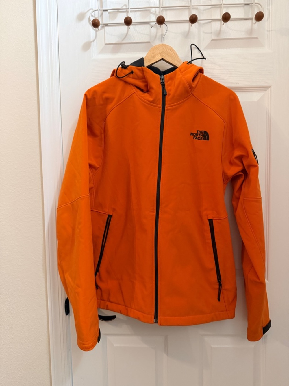 The North Face Orange Hooded Performance Softshell Jacket